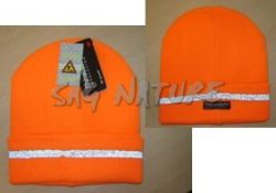 0103019 - CAPPELLO CUFFIA FLUO CON BANDA RIFLETTENTE E INTERNO IN THINSULATE - COLORE ARANCIO - 100% ACRILICO - CF 6 PZ - CAPLOW