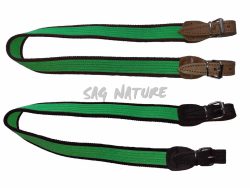 0303065 - BRETELLA ELASTICA VERDE BORDO SCURO CON TERMINALI MARRONE O NERI LARGHEZZA 30 MM - CF 6 PZ - SAG NATURE