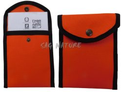 0304028 - PORTADOCUMENTI IN CORDURA ARANCIONE E VERDE - MIS. 13x16 CM - SAG NATURE