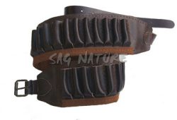 0305018 - CARTUCCIERA IN PELLE RIVESTITA CAMOSCIO ECONOMICO - 30 CELLE - TUTTI I CALIBRI - SAG NATURE