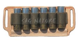 0305026 - GIBERNA IN PELLE VACCHETTA SCOPERTA 6 CELLE ELASTICHE - TUTTI I CALIBRI - SAG NATURE