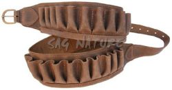 0305028 - CARTUCCIERA IN PELLE NABUK INGRASSATO - 30 CELLE - TUTTI I CALIBRI - SAG NATURE