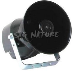 0801010 - ALTOPARLANTE/TROMBA ALTA DI COLORE NERO C/STAFFA - 50 WATT - MM 130X100X130 - MADE IN ITALY