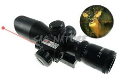 0801022 - OTTICA 2,5-10X40E CON RETICOLO ILLUMINATO COMPLETA DI ATTACCHI E PUNTATORE LASER - LOWCOSTOTT