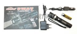 0801029 - TORCIA-LAMPADA RICARICABILE POLICE 1 LED 30WATT C/BUSSOLA + CARICABATT. AUTO + CARICBATT. 220V - LOWCOSTLAMP