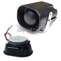 0801123 - ALTOPARLANTE/TROMBA COLORE NERO C/STAFFA 12 WATT - MM 80,5X104,5X55 - PESO 0,465 KG - MADE IN ITALY