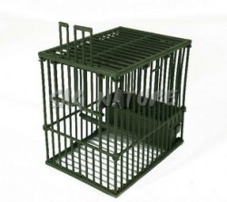 0803036 - GABBIA MINI ALLODOLA ALTA CON TELA CON FONDO INOX 23X17X22H