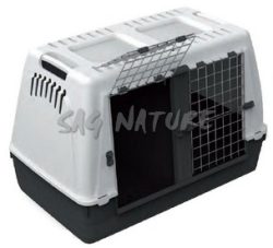 0803066 - TRASPORTINO BRACCO 100 DOPPIO INGRESSO PER CANI GRIGIO/VERDE DOPPIA PORTA SENZA DIVISORIO MIS. 100x60x65H CM - NON INCLUSO DIVISORIO ARTICOLO 0803012