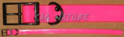 0804058 - COLLARE FUXIA FLUORESCENTE 100% TPU - LUNGHEZZA 60 CM - LARGHEZZA 2.5 CM - SPESSORE 3.0 MM