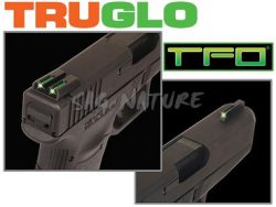 0806221 - SET MIRINO E TACCA DI MIRA TFO PER PISTOLA GLOCK 42/43 - ANTERIORE E POSTERIORE VERDE - TG131GT1A - TRUGLO