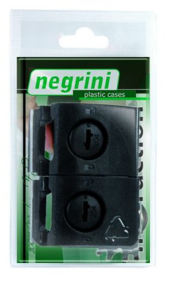 0901155 - BLISTER PP KEY 40 CONFEZIONE DI DUE SERRATURE A TIRO CON CHIAVE PER VALIGIA SERIE ISY MODELLO PICCOLO - NEGRINI