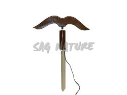 1002057 - MAKAKO TESTA DI LEGNO MARRONE NAPOLEONE SCURO LUCIDO E STATIVO IN ALLUMINIO