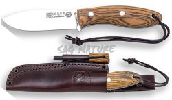 1201021 - COLTELLO BUSHCRAFT CANADESE BS9 ACCIAIO SANDVIK 14C28N MANICO BOGOTE LAMA 10,5 CM PESO 160 GR - FODERO PELLE CON ACCIARINO - JOKER CB114-P