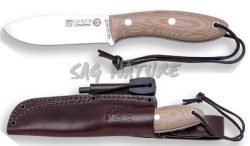 1201147 - COLTELLO BUSHCRAFT E GIOCATORE BS9 CANADESE ACCIAIO SANDVIK 14C28N MANICO MICARTA LAMA 10,5 CM PESO 185 GR - COMPLETO DI FODERO PELLE E ACCIARINO - JOKER CM114-P