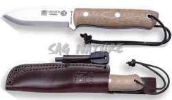 1201207 - COLTELLO BUSHCRAFT E SOPRAVVIVENZA BS9 NORDIC ACCIAIO SANDVIK 14C28N MANICO MICARTA LAMA 10 CM PESO 195 GR - COMPLETO DI FODERO PELLE E ACCIARINO - JOKER CM115-P