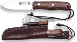 1201252 - COLTELLO BUSHCRAFT E CACCIA JBS9 TRAMPERO ACCIAIO SANDVIK 14C28N MANICO NOCE LAMA 10 CM PESO 185 GR - COMPLETO DI FODERO PELLE CON ACCIARINO - JOKER CN113-P