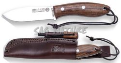 1201259 - COLTELLO BUSHCRAFT E GIOCATORE BS9 CANADESE ACCIAIO SANDVIK 14C28N MANICO NOCE LAMA 10,5 CM PESO 180 GR - COMPLETO DI FODERO PELLE CON ACCIARINO - JOKER CN114-P
