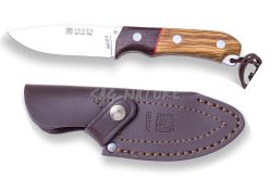 1201339 - COLTELLO BRUSHCRAFT CON MANICO OLIVO E VIROLA IN PALISSANDRO LAMA 10,5 CM PESO 150 GR - COMPLETO DI FODERO PELLE - JOKER CO105