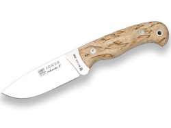 1201381 - COLTELLO CON MANICO BETULLA LAMA IN ACCIAIO 11 CM PESO 178 GR - JOKER CL58