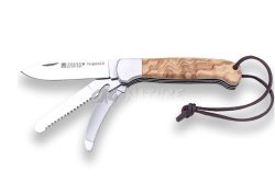 1201524 - COLTELLO MULTIUSO CANGURO IV CON MANICO IN OLIVO E VIROLA IN ACCIAIO LAMA 8,5 CM PESO 175 GR - JOKER NO128