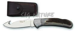 1201535 - COLTELLO COCKER CON SCUOIATORE CON MANICO IN CORNO DI CERVO LAMA 9 CM PESO 135 GR - JOKER NC50