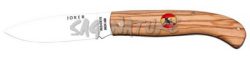 1201755 - COLTELLO CON MANICO OLIVO CON INSERTO BANDIERA SPAGNA LAMA 8 CM PESO 60 GR - JOKER NO78-20
