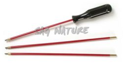 1301102 - BACCHETTONE PER CARABINA E ARIA COMPRESSA IN ACCIAIO PLAST., A 3 PEZZI, DIAM 4 MM, IMPUGN LEGNO FISSA