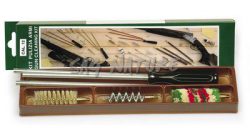 1301124 - KIT PULIZIA FUCILE IN SCAT. DI CART. LUC. C/BACCHET.  ALLUM. DIAM 7 MM - A 3 PEZZI, SCOVOLI LANA,  SETOLA E ACCIAIO A ELICA