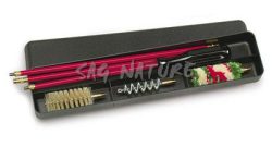 1301128 - KIT PULIZIA FUCILE IN SCAT. PLAST. C/BACCHET. ACCIAIO PLAST. DIAM 7 MM - A 3 PEZZI, SCOVOTI LANA, SETOLA E ACCIAIO A ELICA