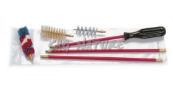 1301143 - KIT PULIZIA FUCILE IN BUSTA PLASTICA C/BACCHET. ACCIAIO PLASTIF. A 3 PZ DIAM 8 MM, SCOVOLI LANA, SETOLA E ACCIAIO A ELICA