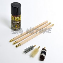 1301174 - KIT PULIZIA FUCILE IN BUSTA PLAST. C/BACCHET. LEGNO VERNIC. A 3 PZ, SCOVOLI LANA, SETOLA, ACCIAIO AD ELICA E OLIO SPRAY DA 125 ML