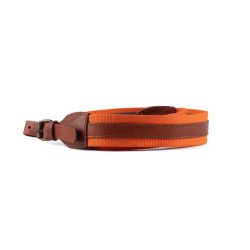 1707016 - CINGHIA - BRETELLA PER CARABINA IN PELLE E CORDURA COLORE MARRONE E ARANCIO - ART. CI-11