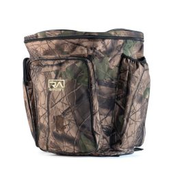 1708004 - GERLA PER FUNGHI CON CESTO IN VIMINI, ESTERNO IN RIPSTOP TELO IMPERMEABILE INCORPORATO E 3 TASCHE ESTERNE COLORE CAMO - CM 45X45 - ART. RD25Z CAMO