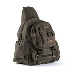 1708015 - ZAINO MONOSPALLA CON SCHIENALE IMBOTTITO DI COLORE VERDE CM 45X37X19 - ART. ZB1003 VERDE