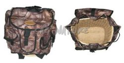 1708018 - ZAINO PER FUNGHI CON CESTO IN VIMINI AMOVIBILE ESTERNO IN CORDURA COLORE CAMO CM 40X35 - ART. RD24Z CAMO