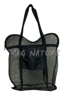 1708067 - BORSA PORTA FUNGHI IN RETE DOPPIE MANIGLIE CHIUSURA CON ZIP CENTRALE E TASCA ESTERNA CM 46X22X47 - ART. RD28Z