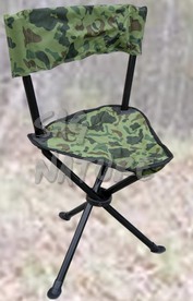 1709081 - SGABELLO TREPIEDE IN ALLUMINIO CON SCHIENALE E SEDUTA IMBOTTITA COLORE MIMETICO - CM 45 - ART. CS01B BACK CAMO