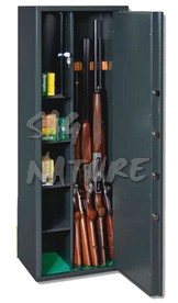 2301026 - CASSAFORTE/ARMADIO BLINDATO MOD. GLST130 - 4 POSTI FUCILE - CM 130X42X26 - COL. ANTRACITE - KG 35 - C/TESORETTO E RIPIANI LATERALI REMOVIBILI - CHIAVE VDS1 - GRIFFON