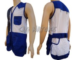2901003 - GILET DA TIRO SPORTING - COL. BLU E BIANCO - CON RIPORTO SU SPALLA - TG M ALLA 3XL - MARTIDEN - SAG NATURE