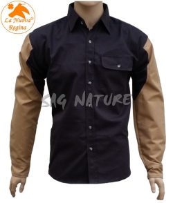 2901017 - CAMICIA MILETTO CON MANICHE RINFORZATE ED IDROREPELLENTI - COL. NERA/BEIGE - TG S ALLA  3XL - LA NUOVA REGINA - SAG NATURE