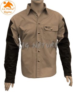 2901018 - CAMICIA TABURNO CON MANICHE RINFORZATE ED IDROREPELLENTI - COLORE BEIGE/NERO - TG S ALLA 3XL - LA NUOVA REGINA - SAG NATURE