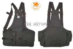 2901020 - TRISACCA CERATA LIGHT - 100% COTONE - COL. VERDE E 2 AMPIE TASCHE CON ZIP OTTONE INTERNE E SUPPORTO REGOL. TRA LE BRETELLE - TG M/L - XL/XXL - LA NUOVA REGINA - SAG NATURE