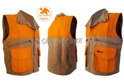 2901023 - GILET WOOD 100% COTONE CERATO - COLORE BEIGE  E BLAZE ORANGE - TG S ALLA 4XL - LA NUOVA REGINA - SAG NATURE