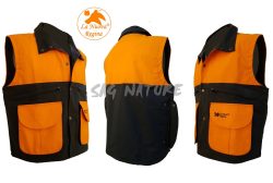 2901024 - GILET WOOD 100% COTONE CERATO - COLORE VERDE  E BLAZE ORANGE - TG S ALLA 4XL - LA NUOVA REGINA - SAG NATURE