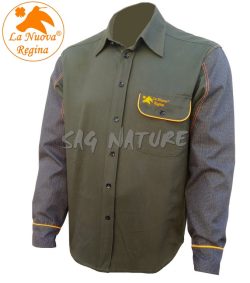 2901079 - CAMICIA SUPREME 100% COTONE CON RIPORTO IN KEVLAR SU MANICHE - COLORE VERDE - TG XS ALLA 5XL - LA NUOVA REGINA - SAG NATURE
