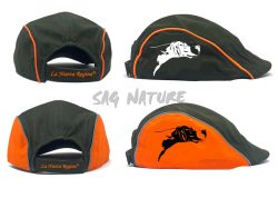 2903005 - CAPPELLO COPPOLA CON RICAMO TESTA POINTER - VERDE O VERDE E ARANCIONE - LA NUOVA REGINA