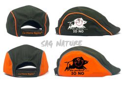 2903014 - CAPPELLO COPPOLA CON RICAMO CINGHIALE CON RETICOLO - VERDE O VERDE ARANCIONE - LA NUOVA REGINA