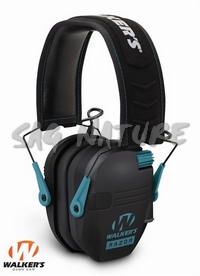 4201049 - CUFFIA ELETTRONICA RAZOR - PROFILO BASSO - COLORE NERO INSERTI TEAL - GWP-RSEM-TL - WALKER'S