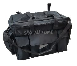 6201009 - BORSA TACTICAL COMPLETA DI TRACOLLA - 6 TASCHE ESTERNE + 8 COMPARTI INTERNI IMBOTTITI - MIS. 70X38X27 CM - SAG NATURE