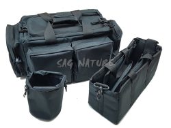 6201010 - BORSA TACTICAL - 5 TASCHE ESTERNE + 2 COMPARTI INTERNI 35X15X14 CM + BORSA CILINDRICA CON RETE SUL FONDO  - MIS 55X35X25 CM - SAG NATURE
